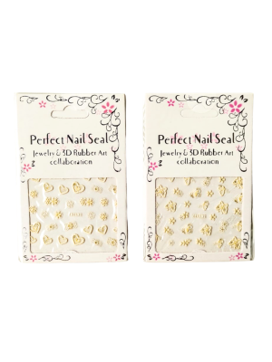 12 ADESIVO P/ UNHAS PERFECT NAIL SEAL Y174-SMY-W1 RELEVO 3D KIT