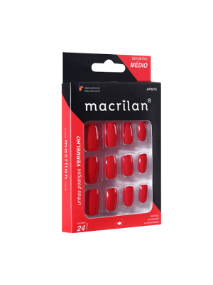 UNHA MACRILAN UP307A MD VERMELHA (EMB C/24)