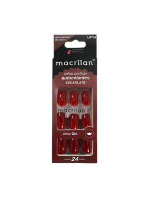 UNHA MACRILAN UP708 AUTOCOLANTE ESCARLATE (EMB C/24)