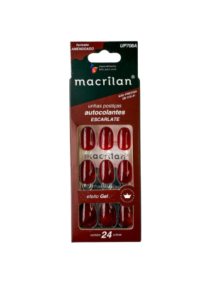 UNHA MACRILAN UP708A AUTOCOLANTE ALMOND ESCARLATE (EMB C/24)