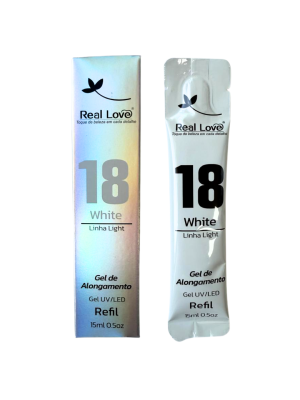 REFIL GEL UV ALONGAMENTO REAL LOVE RF-15-18 XD202503 WHITE 18 15ML