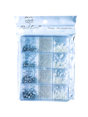 ENFEITE P/ UNHA REAL LOVE GOS210 STRASS/CAVIAR/PEROLA (EMB C/12)