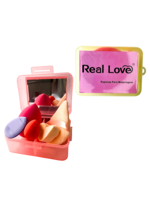 KIT ESPONJA REAL LOVE ESP17 (C/5+ CASE C/ ESPELHO) 