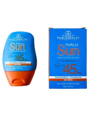 PROTETOR SOLAR FACIAL PHALLEBEAUTY  PH0862 PHALLE SUN FPS 45 50G